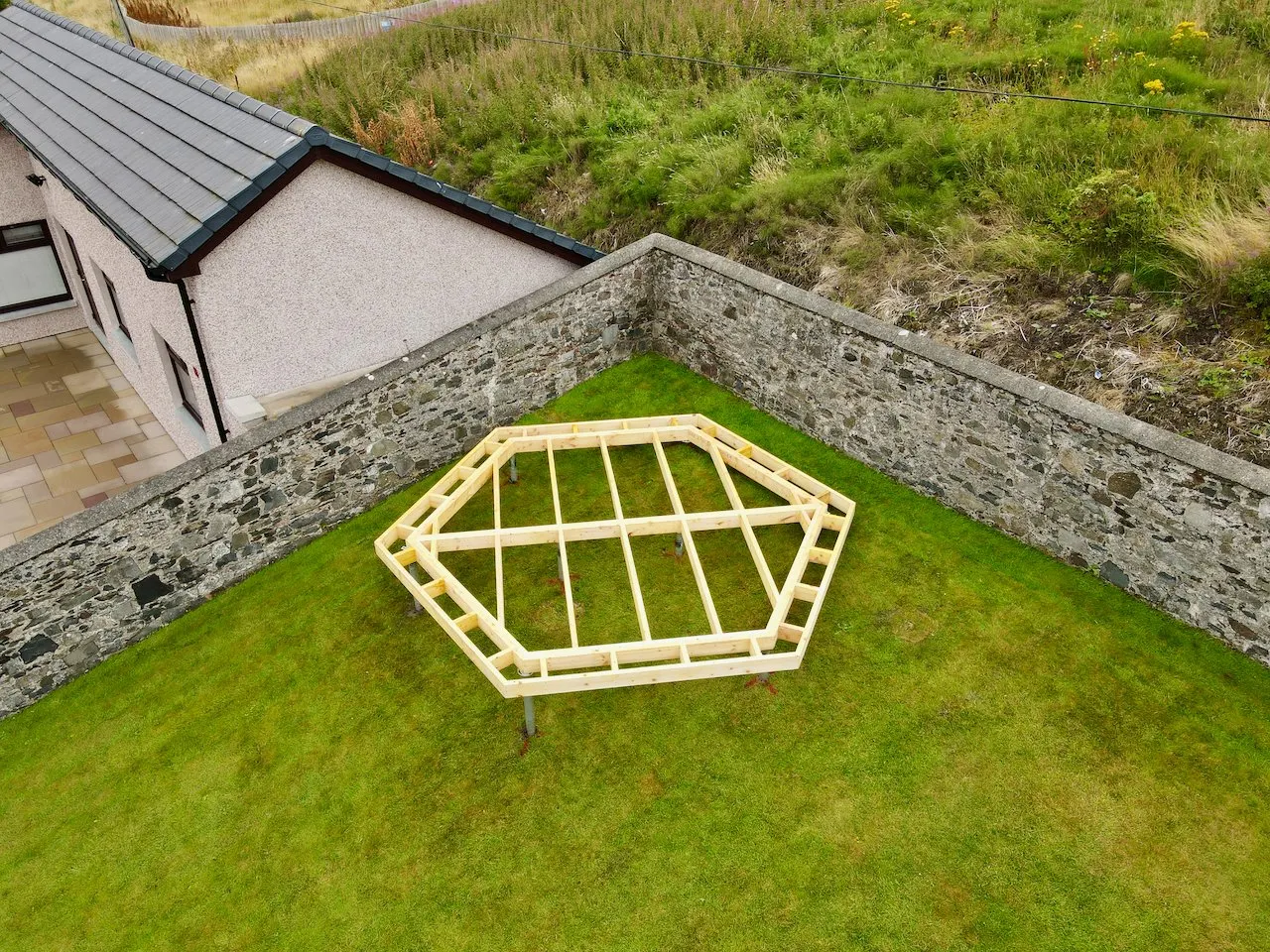 Foundation installed in a mid-terrace garden with no rear access